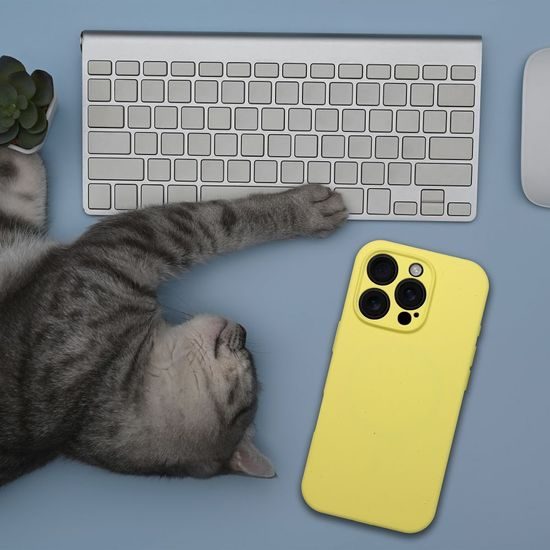 Σιλικονική θήκη με MagSafe, iPhone 16, κίτρινη