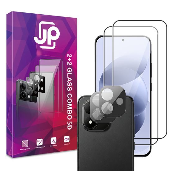 JP 5D Combo pack, Set 2 folii sticlă securizată 5D și 2 protecții cameră foto, Xiaomi Redmi Note 17 5G