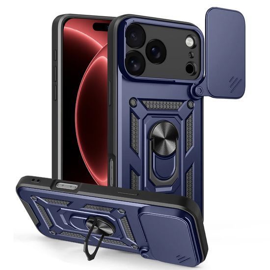 iPhone 17 Pro / 18 Pro aizsargvāciņš – Techsuit CamShield ar kameras aizsargu – zils