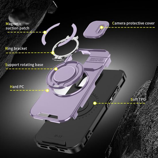 Camslide Stand etui, iPhone 17, vijolična