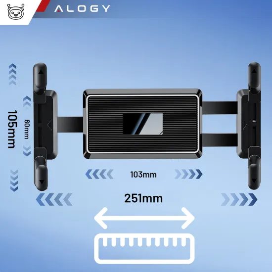 Autós tablet / telefon tartó 10.1"-ig szélvédőre vagy műszerfalra, fekete.