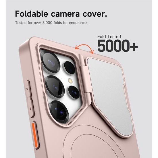 Suritch MagSafe Kickstand Camprotector Hülle Samsung Galaxy S25 Ultra, rosa