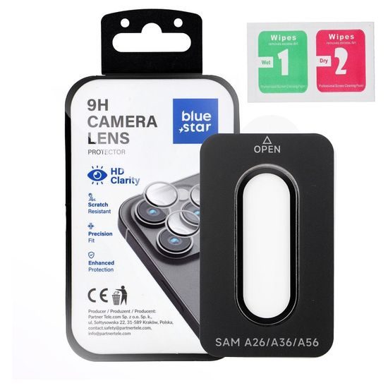 BlueStar Easy Install sticlă pentru cameră foto, Samsung Galaxy A36, negru
