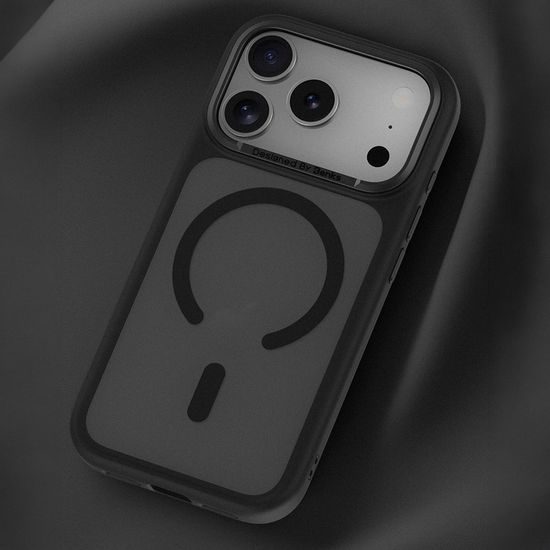 iPhone 17 Pro / 18 Pro vāciņš – Benks Magnetic Mist ar metāla rāmi – melns