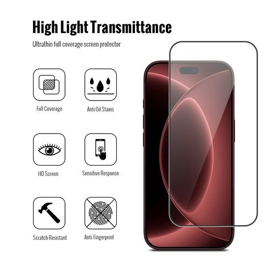 JP 5D Combo pack, Set 2 zaščitnih kaljenih stekel 5D in 2 stekelc za fotoaparat, iPhone 18 Pro