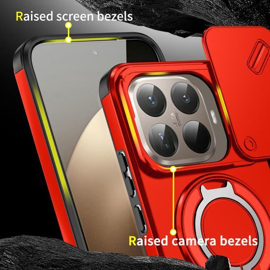 Θήκη Camslide Stand, Xiaomi 15T Pro, κόκκινη