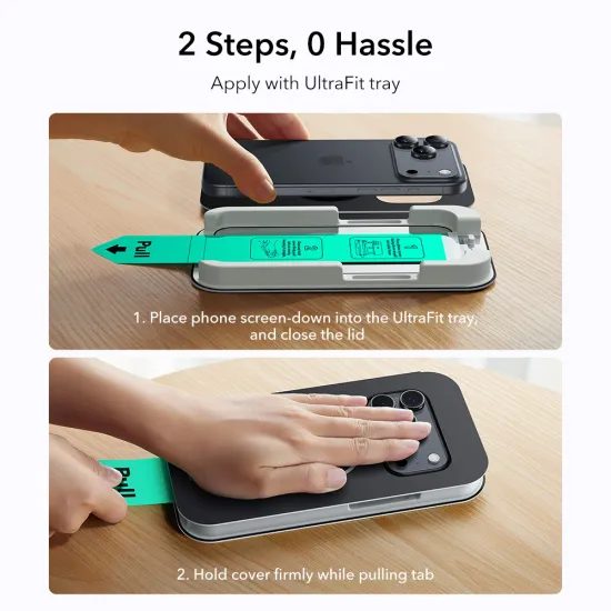 ESR Σκληρυμένο Γυαλί UltraFit, iPhone 17 Pro Max, 2 τεμάχια