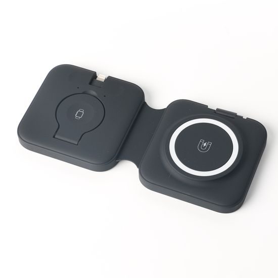 3az1-ben Vezeték nélküli összecsukható töltő, 15W, fekete