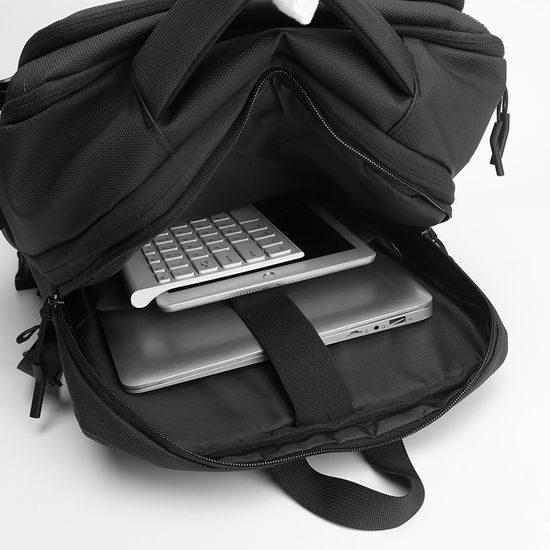 JP Rucksack B15 für Alltag und Freizeit - 48x33x20~25 cm - Schwarz