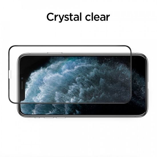 Spigen Full Cover Glass FC Folie de sticlă securizată, iPhone 11, neagră