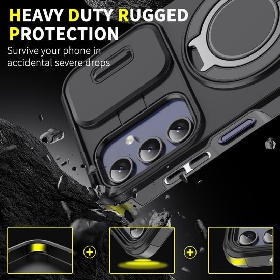 Camslide Stand borító, Samsung Galaxy A14, narancssárga