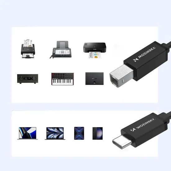Wozinsky WKDDY1S καλώδιο USB-B – USB-C, 1 m, μαύρο
