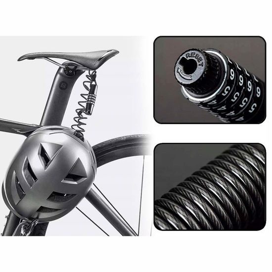 Rockbros T609 Ključavnica za kolo 1,5 m, črna