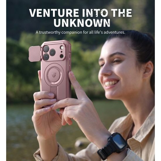 Dexnor MagSafe Kickstand Camprotector θήκη iPhone 17 Pro, ροζ