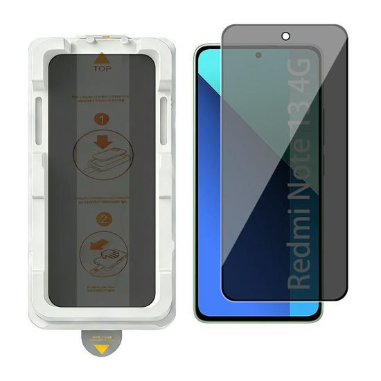 Wency Magic Box Privacy 5D Σκληρυμένο Γυαλί με Εύκολη Εφαρμογή, Xiaomi Redmi Note 13 4G, Μαύρο