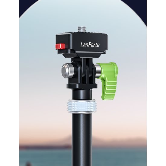 LanParte PMH-C3 supporto telescopico per fotocamere 360° e action cam per moto, 1,5 m, fissaggio a 3 punti, sistema a sgancio rapido