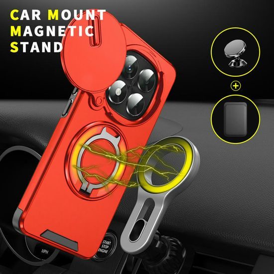 Θήκη Camslide Stand, Xiaomi Redmi Note 14 Pro Plus 5G, κόκκινη