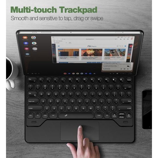 Dexnor magnetické pouzdro s klávesnicí, Samsung Galaxy Tab S7 FE / S7 Plus / S8 Plus / S9 Plus / S9 FE Plus / S10 Plus 12,4", černé