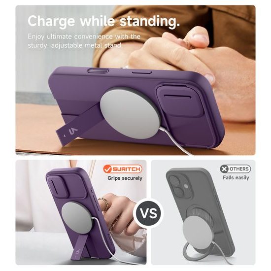 Suritch MagSafe Kickstand Camprotector θήκη iPhone 17, μωβ