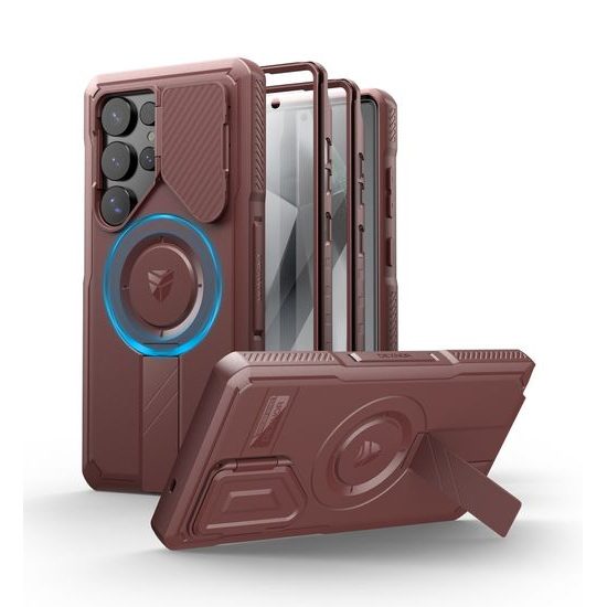 Dexnor MagSafe 360 Kickstand Προστατευτική Θήκη Samsung Galaxy S25 Ultra, Μπορντό