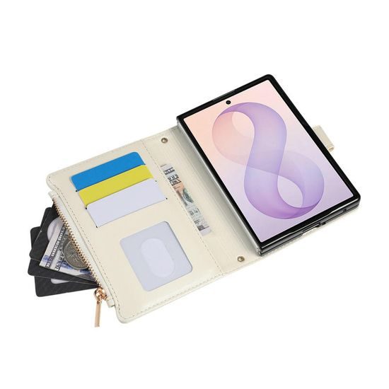 Husa Glamour, Samsung Galaxy Z Fold 8, albă
