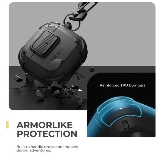 Ανθεκτική θήκη Dexnor, Apple AirPods 4, μαύρη