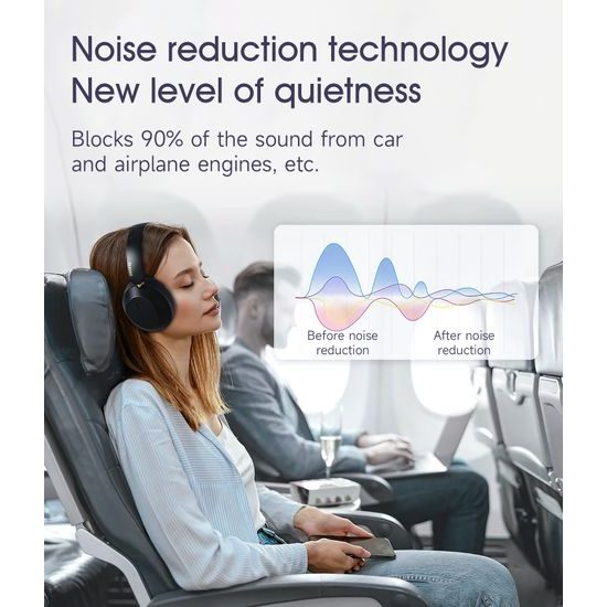 Dudao X22 Max Bezdrôtové Bluetooth slúchadlá, ANC, čierna