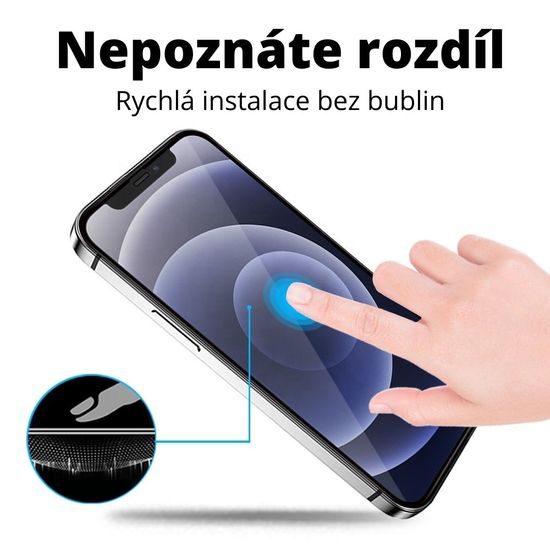 Folie de sticlă JP 3D cu cadru de instalare, iPhone 12 Mini, neagră