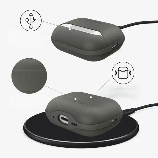 Tech-Protect NaturalFit, Apple AirPods Pro 3, σκούρο πράσινο