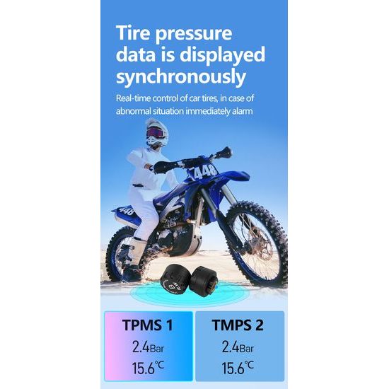 Motociklistički zaslon 6" s prednjom i stražnjom kamerom, GPS-om i TPMS-om te bežičnim Apple CarPlay i Android Auto
