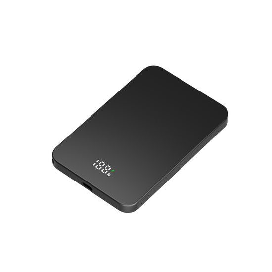 UltraThin MagSafe Power Bank 5000 mAh, PD20W + 15W ασύρματα, μαύρο