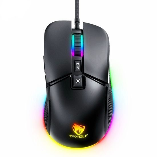 Gamingowa mysz RGB T-WOLF G590, 7200 DPI, 13 trybów podświetlenia, 6 przycisków, pleciony kabel (USB)