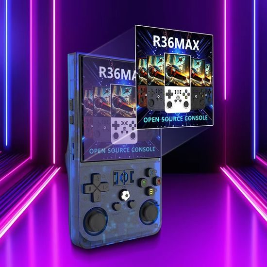 R36 Max Φορητή κονσόλα παιχνιδιών με 4,0" IPS οθόνη, μαύρη