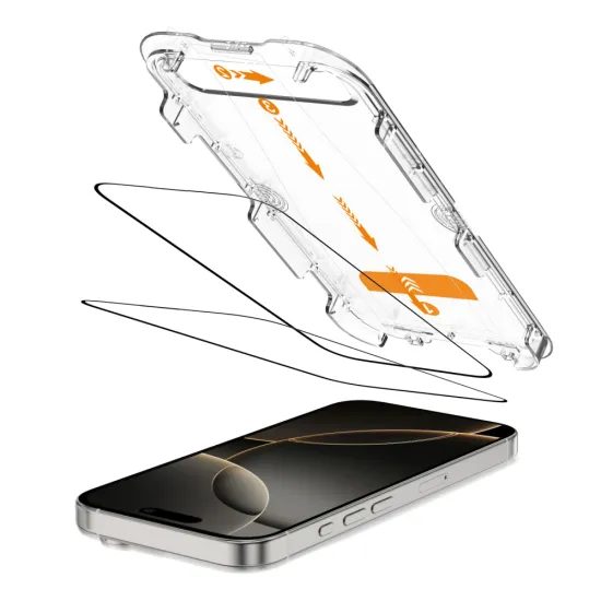Tech-Protect Σκληρυμένο γυαλί Quick Set+, iPhone 16 Pro Max, μαύρο, 2 τεμάχια
