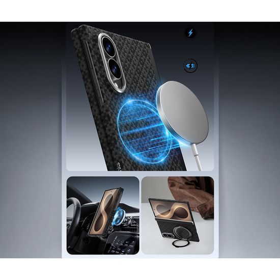 Benks Magnetic Armor Grid Pro Grand Combo Schutzhülle für Samsung Galaxy Z Fold 8 - Kevlar® TPU Case mit Displayschutz - Schwarz