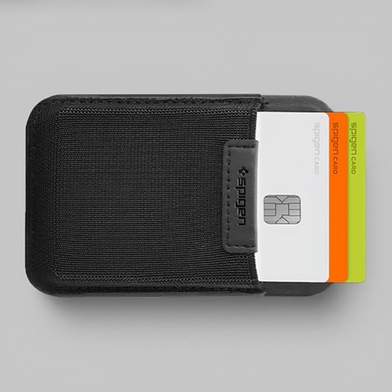 Spigen MagSafe Slim Fold Tripod S314-4 magnetiline kaardihoidja ja alus iPhone'ile kuni 12 kaardile – must