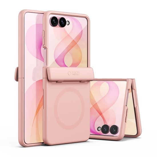 Tech-Protect Kevlar Aura MagSafe Schutzhülle für Samsung Galaxy Z Flip 8 - Extrem Robust mit Ständer - Rosa