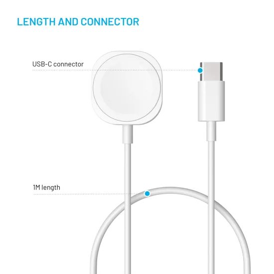 FIXED töltőkábel Apple Watch-hoz, USB-C, fehér