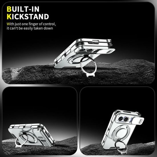 Camslide Stand etui, iPhone Duo, srebrn
