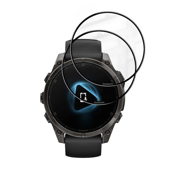 Techsuit Nano Flex, Garmin Fenix 8 / Fenix 8 Pro 47mm, 2 pezzi, nero