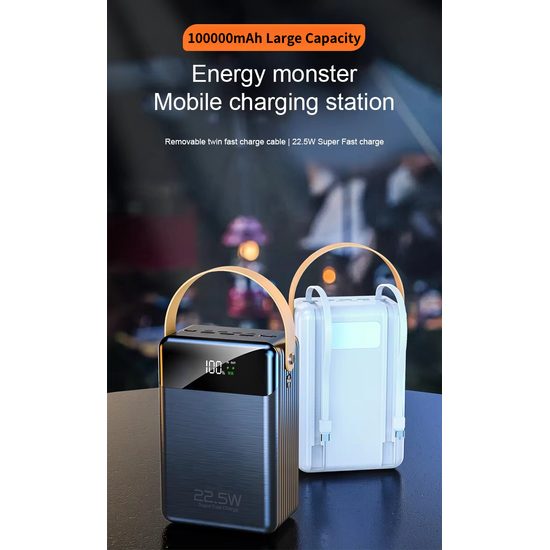 Power Bank 100.000 mAh, 22.5W Super Fast Charge, λευκό
