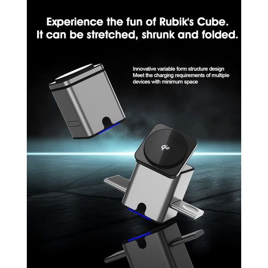 MagCube Pro Qi2 Έξυπνος Αναδιπλούμενος 3σε1 Ασύρματος Φορτιστής με MagSafe με Φόρτιση 15W, Γκρι