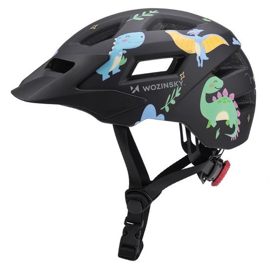 Casco da ciclismo per bambini Wozinsky con visiera rimovibile S, nero