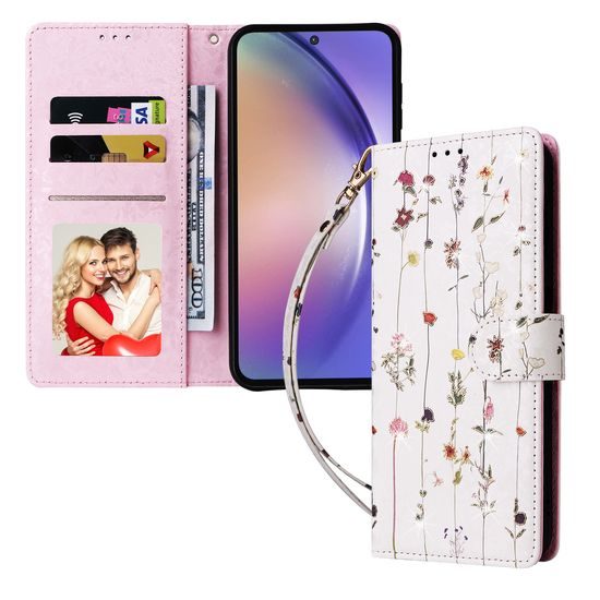 Μαγνητική Θήκη, Samsung Galaxy A55, λουλούδια λιβαδιού