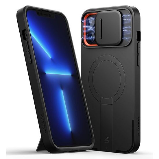 Θήκη Suritch MagSafe με Βάση Στήριξης και Προστασία Κάμερας για iPhone 12 Pro Max / 13 Pro Max, Μαύρο