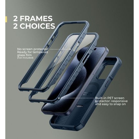 Dexnor MagSafe 360 Ständer Schutzcover iPhone 15 Pro Max, blau