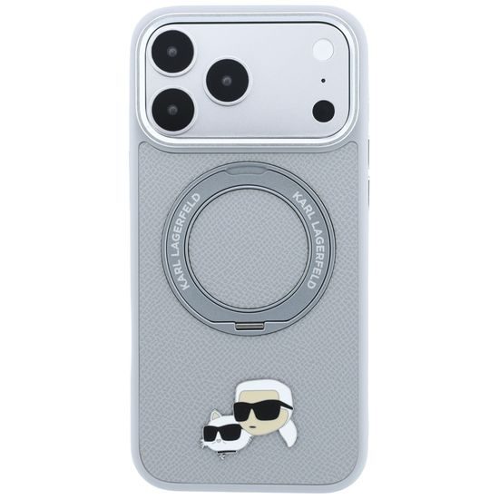Karl Lagerfeld Leather Ring Stand 360 KC Pin MagSafe ümbris iPhone 17 Pro / 18 Pro – hall