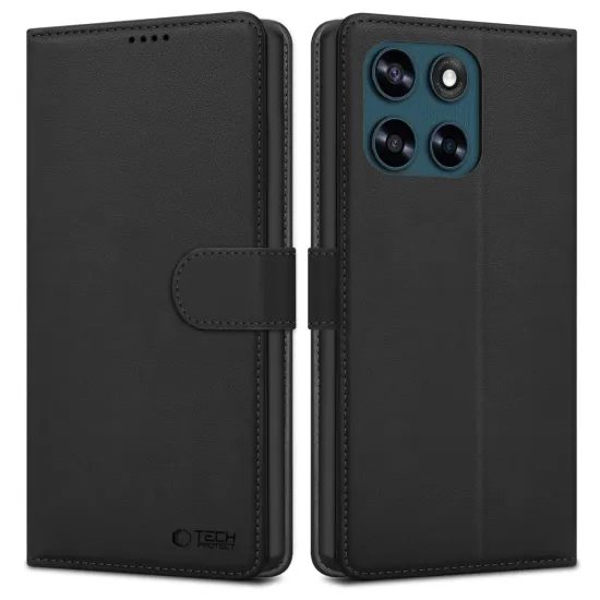 Tech-Protect Schutzhülle für Motorola Moto G57 Power / G67 Power - Elegante Wallet Hülle mit Magnetverschluss - Schwarz