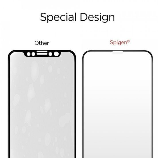 Spigen Full Cover Glass FC Folie de sticlă securizată, iPhone X / Xs / 11 Pro, neagră