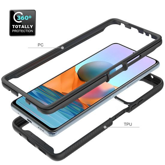 Techsuit Defense360 Pro + Ochranná fólie, Xiaomi Redmi Note 10 Pro / Note 10 Pro Max, černý